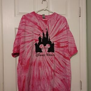 Gildan Pink Tie-Dye Disney World Tee